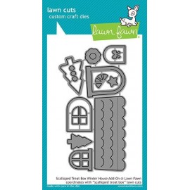 Scalloped treat box winter house add-on - Fustella Lawn Fawn