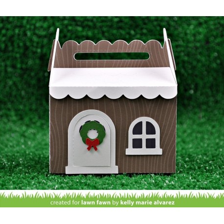 Scalloped treat box winter house add-on - Fustella Lawn Fawn