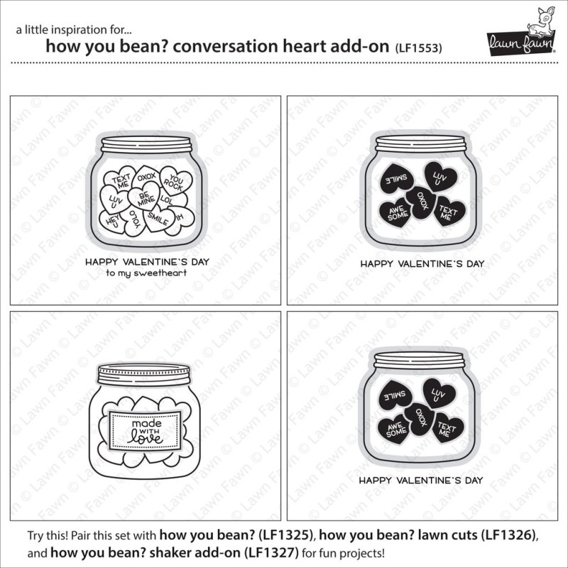 How you bean? conversation heart add-on - Timbro Lawn Fawn