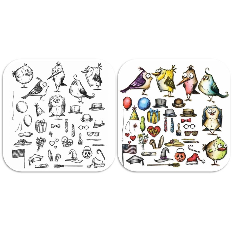 Mini Bird Crazy & Things Stamp Set by Tim Holtz