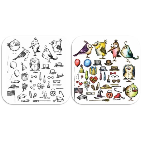 Mini Bird Crazy & Things Stamp Set by Tim Holtz