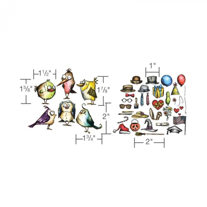 Mini Bird Crazy & Things Stamp Set by Tim Holtz