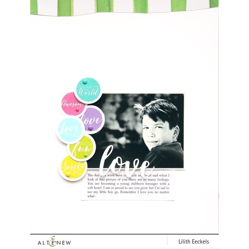 Circled Sentiments Stamp & Die Bundle - Timbro e fustella di Altenew
