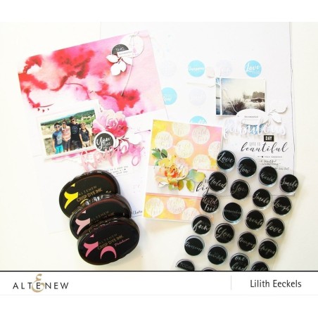 Circled Sentiments Stamp & Die Bundle - Timbro e fustella di Altenew