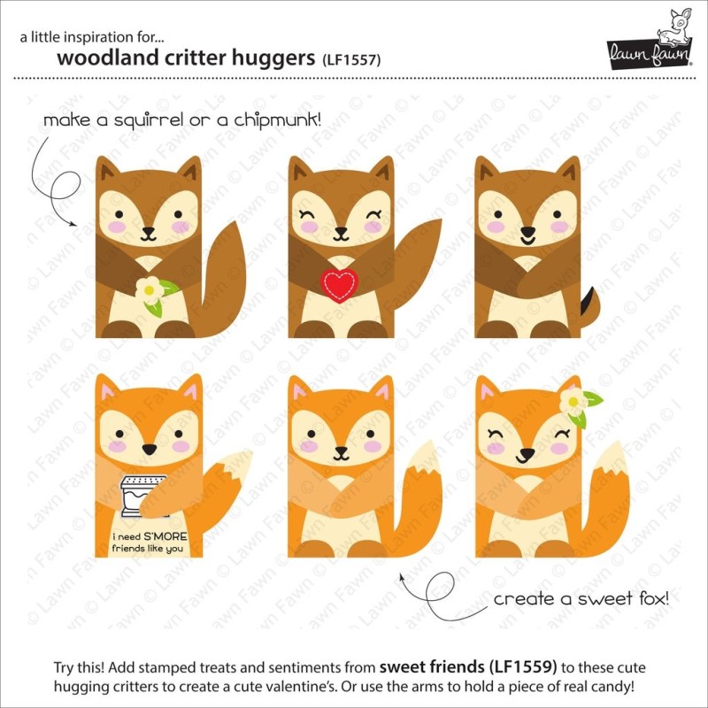 Woodland critter huggers - Fustella Lawn Fawn