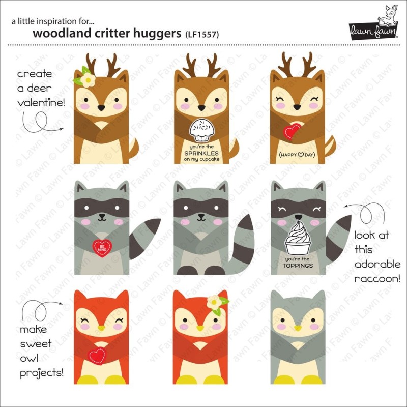 Woodland critter huggers - Fustella Lawn Fawn