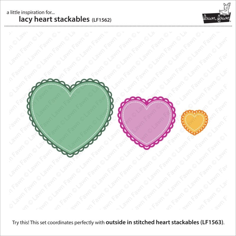 Lacy heart stackables - Fustella Lawn Fawn
