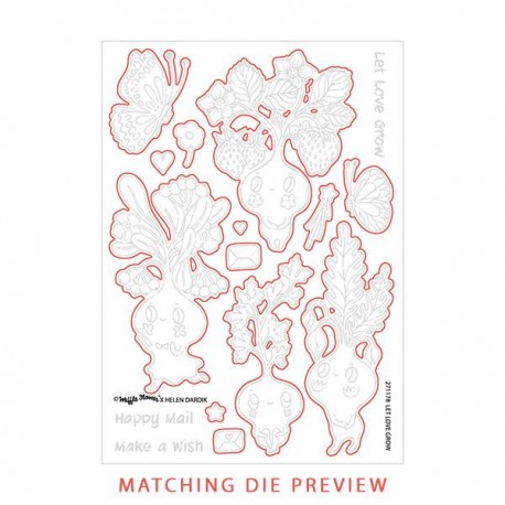 Let Love Grow Combo - Timbro e fustella di Waffle Flower