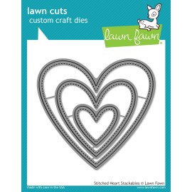 Stitched Heart Stackables - Fustella Lawn Fawn