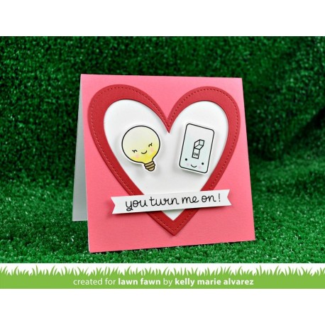 Stitched Heart Stackables - Fustella Lawn Fawn