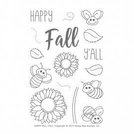 Happy Fall Y'all  - Timbro di Honey Bee Stamps