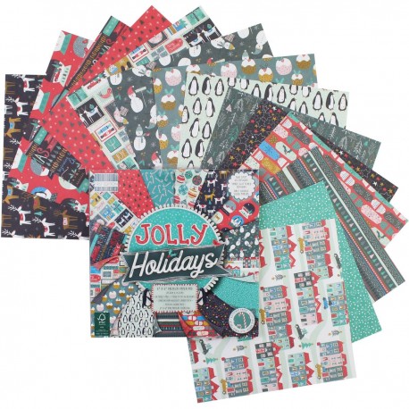 Blocco di carte First Edition Paper 12"x12" - "Jolly Holidays"