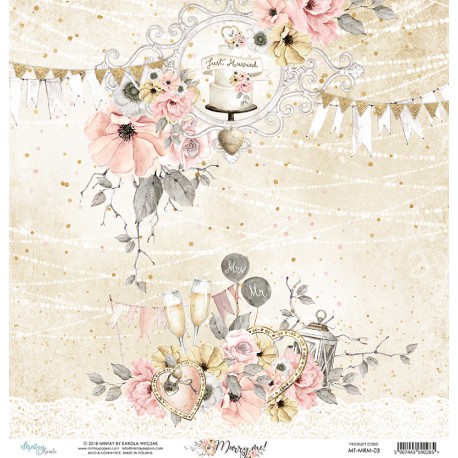 Carta per scrapbooking di Mintay by Karola -  "Marry Me"