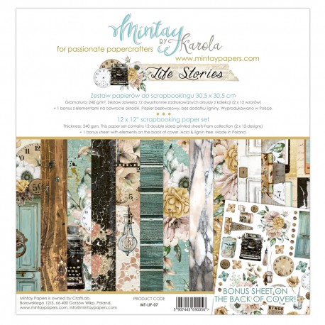 Carta per scrapbooking di Mintay by Karola -  "Life Stories"
