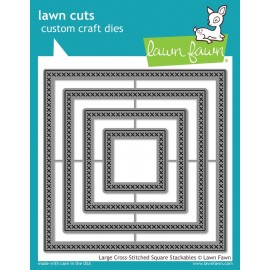 Large Cross-stitched Square Stackables - Fustella Lawn Fawn