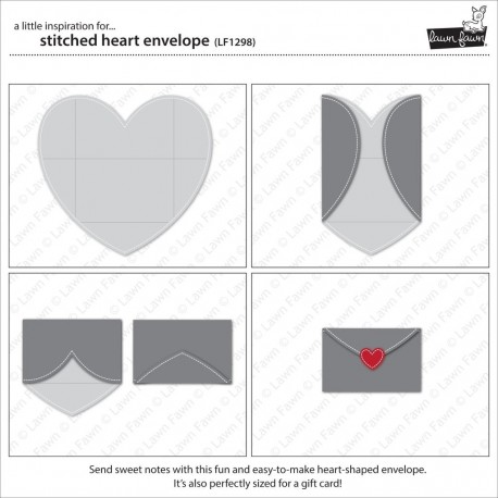 Stitched Heart Envelope - Fustella Lawn Fawn