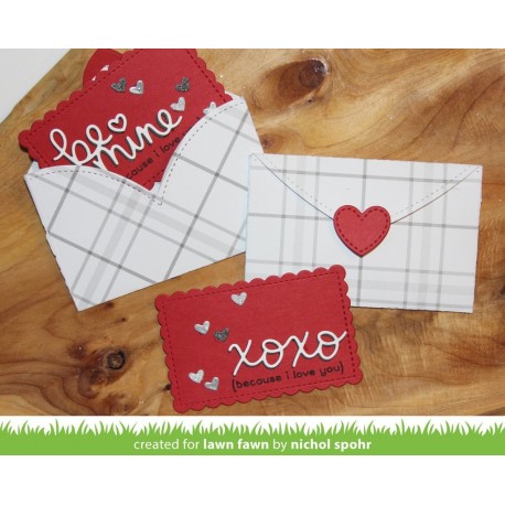 Stitched Heart Envelope - Fustella Lawn Fawn