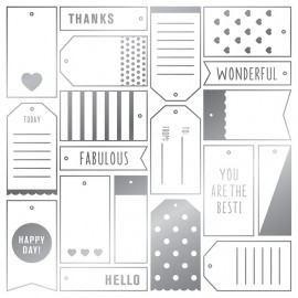 Foglio di Acetato Silver Foil Tags 12 x 12 - American Crafts