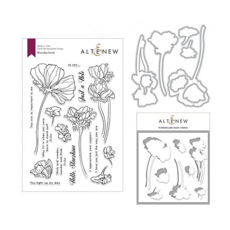 Wonderland Stamp & Die & Mask Stencil  - Timbro, fustella e stencil di Alltenew