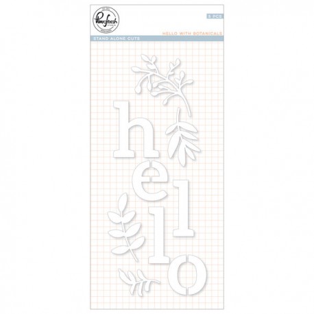 Hello with botanicals die set - Fustella di Pinkfresh Studio