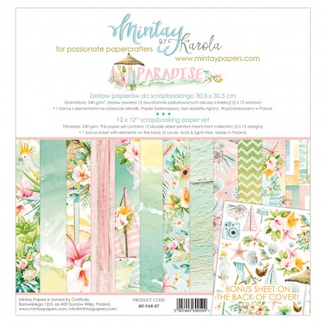 Carta per scrapbooking di Mintay by Karola -  "Paradise"