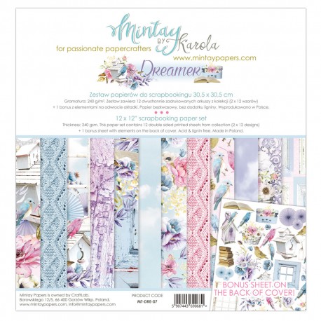 Carta per scrapbooking di Mintay by Karola - "Dreamer"