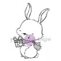 Winter Bunny with Gift - Timbro di Stacey Yacula Studio