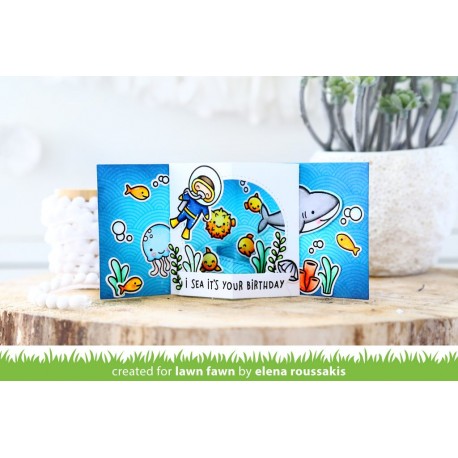 center picture window card - Fustella Lawn Fawn