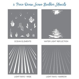Ocean Scene  Builder Stencils - di Honey Bee Stamps
