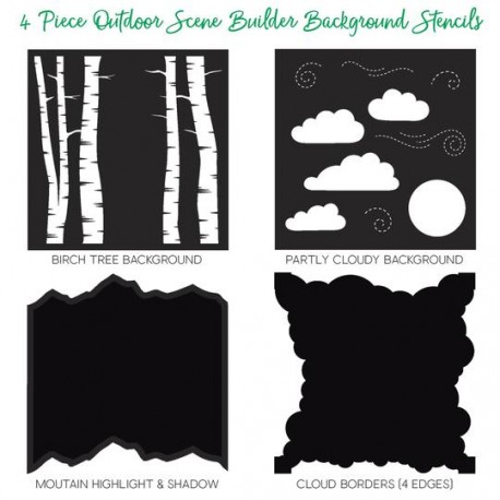 Outdoor Scene Builder Stencils - di Honey Bee Stamps