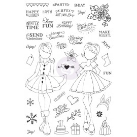 Julie Nutting Planner Clear Stamp - "Holiday Bliss"