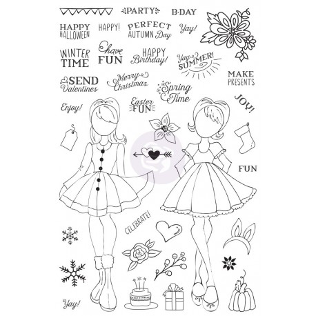 Julie Nutting Planner Clear Stamp - "Holiday Bliss"