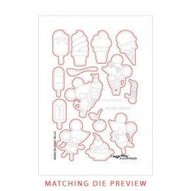 Sweet Ice Cream Matching Die - Fustella Waffle Flower Crafts 2