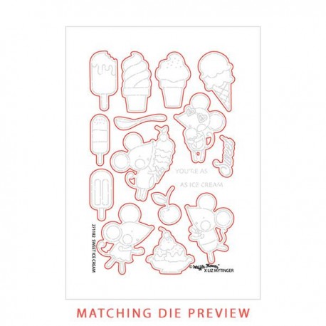 Sweet Ice Cream Matching Die - Fustella Waffle Flower Crafts