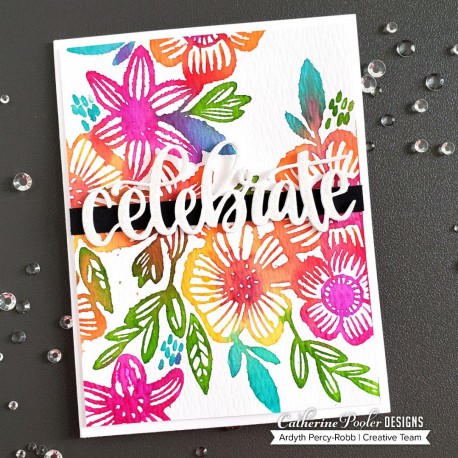 Climbing Flowers Background Stamp - Timbro di Catherine Pooler