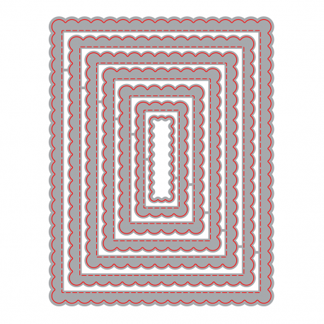Scallop A7 Card Frames - Fustella di Honey Cuts