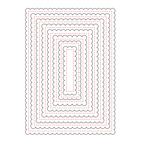 Scallop A7 Card Frames - Fustella di Honey Cuts