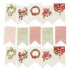 Paper die cut garland Rosy Cosy Christmas, 15pcs