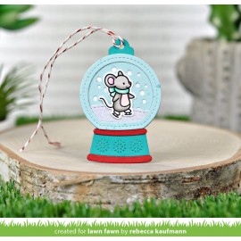 Snow globe gift tag - Fustella Lawn Fawn 2