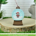 Snow globe gift tag - Fustella Lawn Fawn
