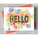 Hello with a bouquet die - fustella di Pinkfresh Studio