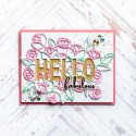 Hello with a bouquet die - fustella di Pinkfresh Studio
