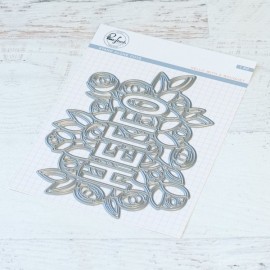 Hello with a bouquet die - fustella di Pinkfresh Studio