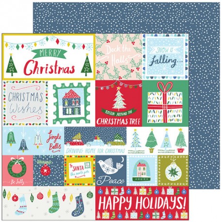 Carta per scrapbooking di Pinkfresh Studio - Home for the Holidays 12 x 12