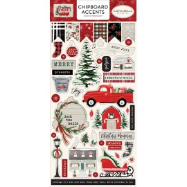 Christmas Market - 6x13 Chipboard Accents