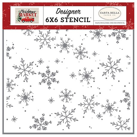 Falling Snowflakes 6x6 Stencil