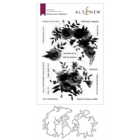 Watercolor Halftone Stamp & Die Bundle - Timbri e fustelle  di Altenew