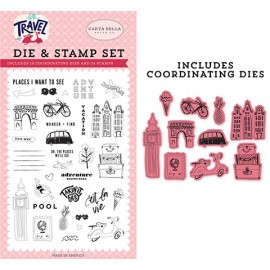 Adventure begins here DIE & STAMP SET - Let's travel
