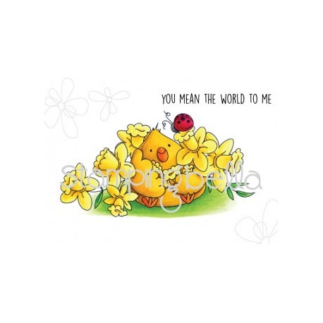 The Chick and the ladybug - timbro di Stamping bella