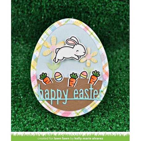 Stitched garden border - Fustella Lawn Fawn